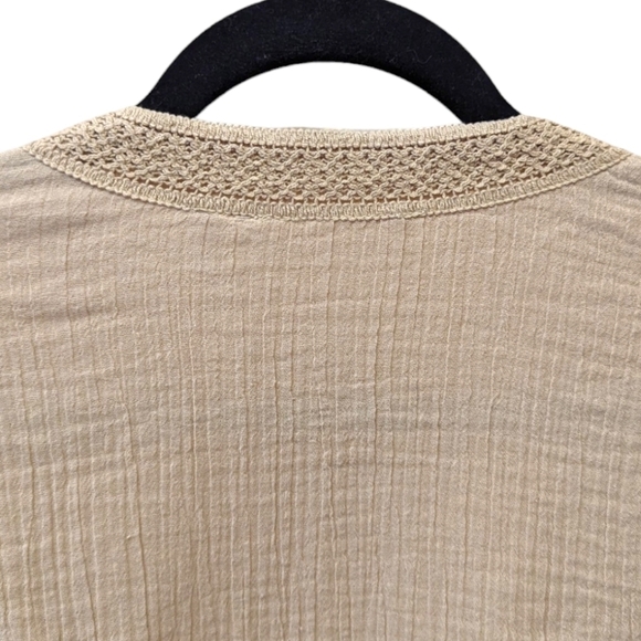 Soft Surroundings Renata Gauze Open Front Lightweight Topper in "Safari" (S) - Picture 6 of 8